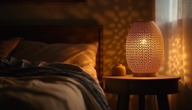 Luxe slaapkamer met modern design en elegantie gegenereerd door AI
