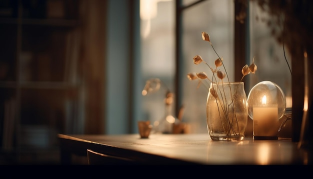 Gratis foto luxe vaas en wijnglas versieren modern appartement gegenereerd door ai