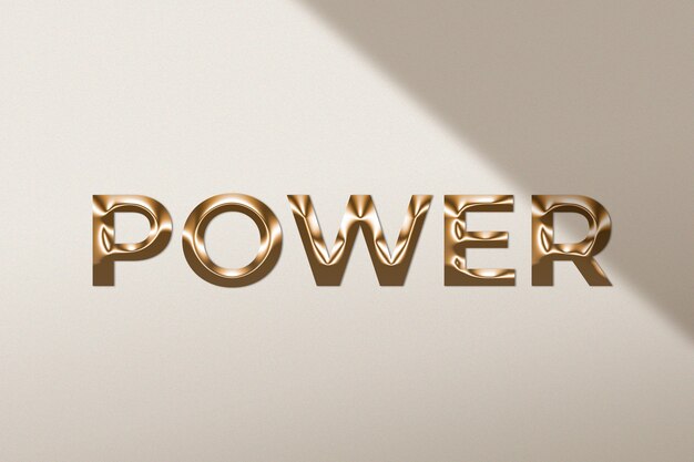 Machtswoord in metallic gouden stijl