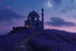 Gratis foto majestic mosque for islamic new year celebration with fantasy architecture