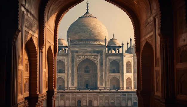 Majestueus Mausoleum van de spirituele reis van de oude God, gegenereerd door AI