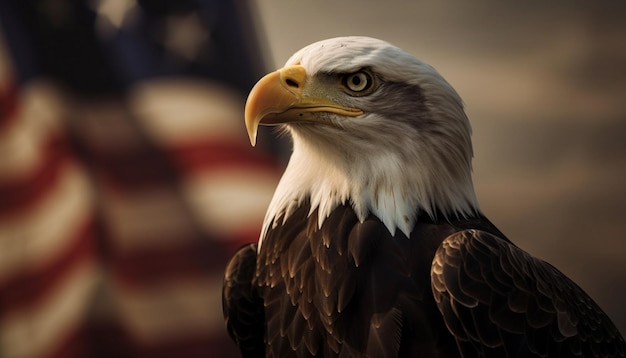 Gratis foto majestueuze amerikaanse zeearend zitstokken met patriottische trots gegenereerd door ai