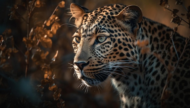 Majestueuze grote katten in het wild loert gevaar gegenereerd door AI