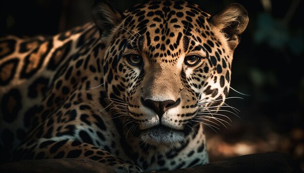 Majestueuze grote katten staren schoonheid in de natuur gegenereerd door AI