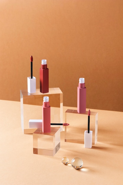 Make-up concept met lippenstift hoge hoek