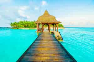 Gratis foto maldives oceaan mooie pier vakantie