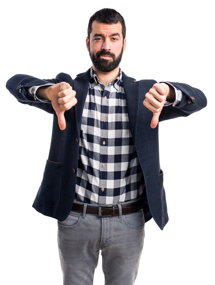 Gratis Foto man doet slecht signaal