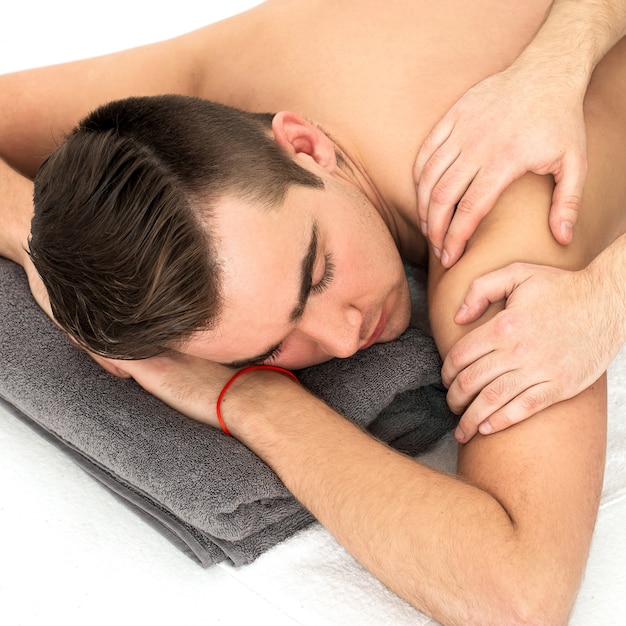 Man in spa salon