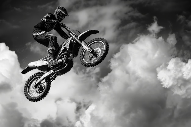 Gratis foto man racen met een dirtbike.