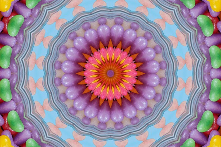 Gratis Foto mandala-kunstwerk kleurrijke achtergrondpatroon