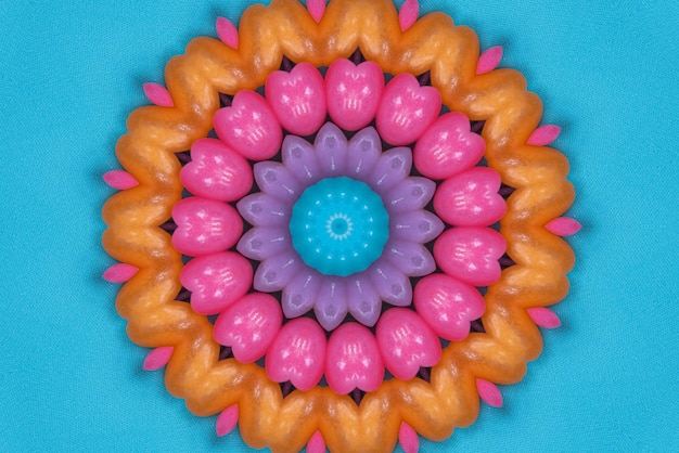 Gratis foto mandala-kunstwerk kleurrijke patroonachtergrond 3d