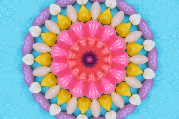 Mandala-kunstwerk kleurrijke patroonachtergrond 3d