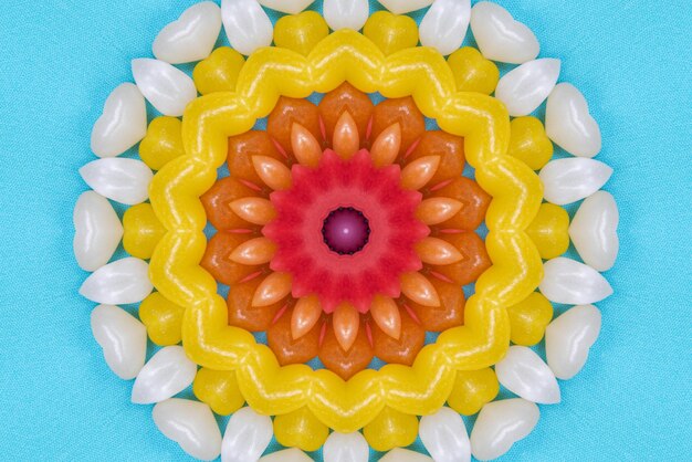 Mandala-kunstwerk Kleurrijke patroonachtergrond 3D