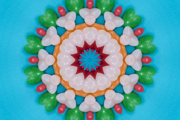 Gratis foto mandala-kunstwerk kleurrijke patroonachtergrond 3d