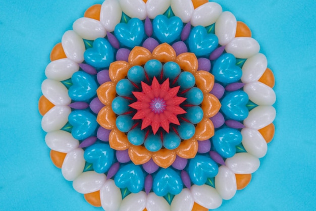 Mandala-kunstwerk kleurrijke patroonachtergrond 3d