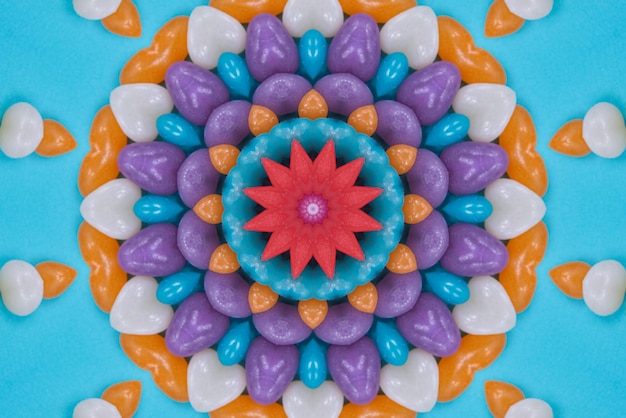 Gratis foto mandala-kunstwerk kleurrijke patroonachtergrond 3d