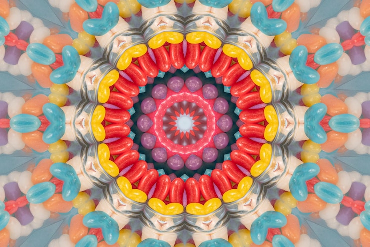 Gratis Foto mandala-kunstwerk kleurrijke patroonachtergrond