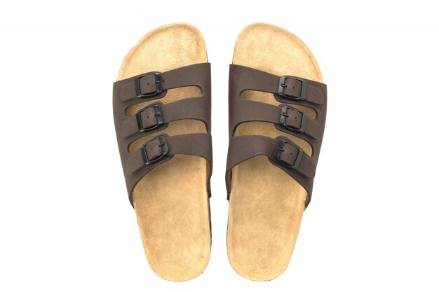 Mannen leren sandal en flip flop schoenen