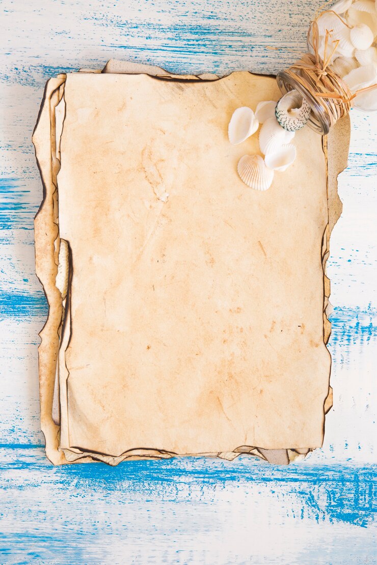Gratis Foto mariene samenstelling met vintage papier