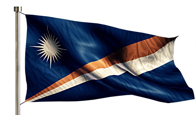 Marshall Islands National Flag Geïsoleerde 3D Witte Achtergrond