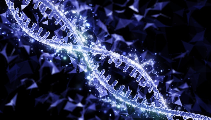 Gratis Foto medische achtergrond met dna-streng