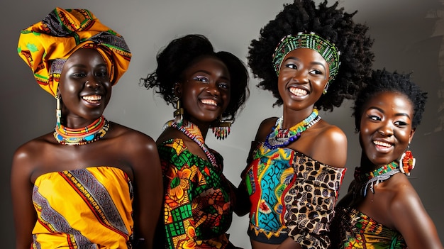 Medium shot Afrikaanse vrouwen die samen poseren.