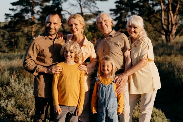 Medium shot familie samen poseren