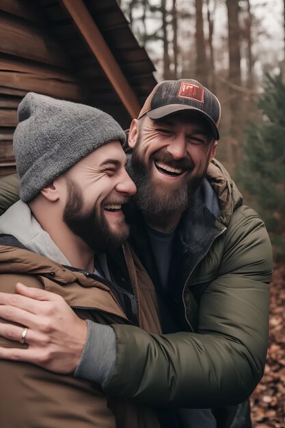 Medium shot mensen vieren knuffeldag