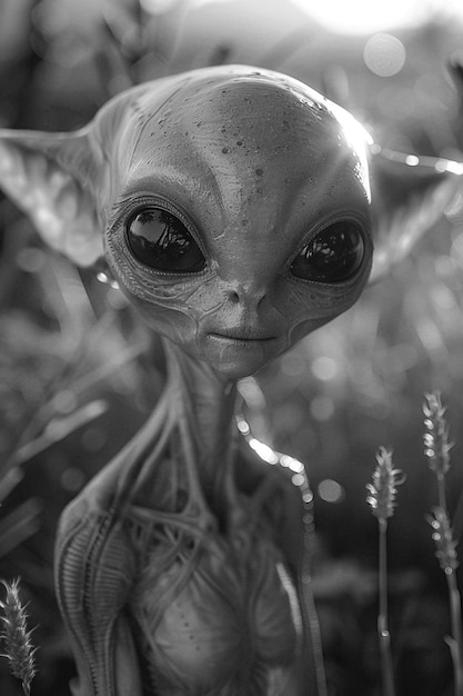 Gratis foto medium shot monochrome alien