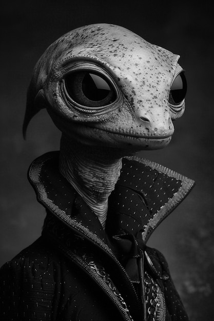 Gratis foto medium shot monochrome alien