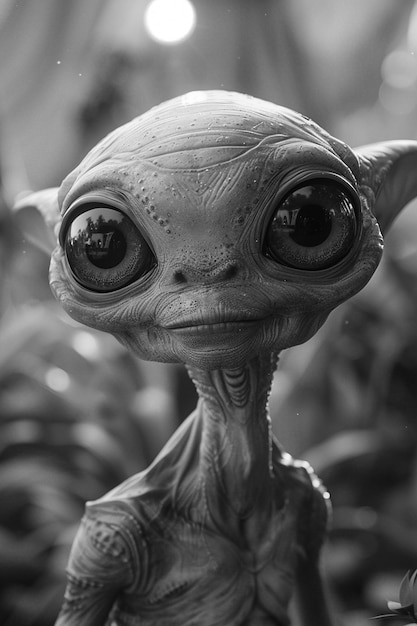 Gratis foto medium shot monochrome alien