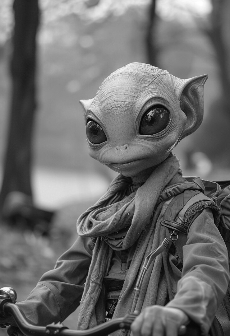 Gratis Foto medium shot monochrome buitenaardse
