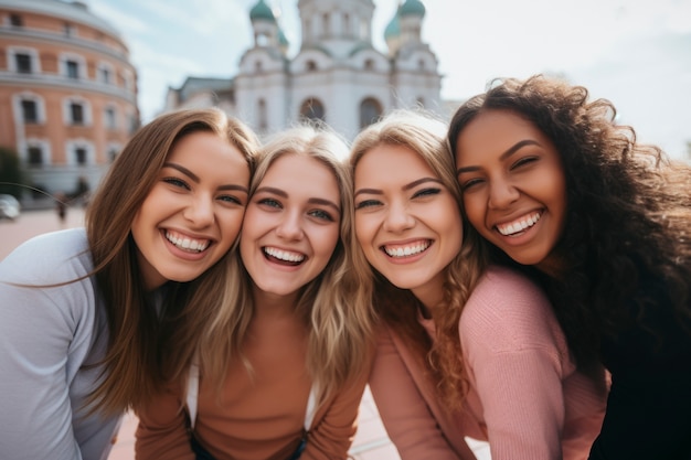 Gratis foto medium shot vrienden die samen poseren.