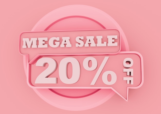 Mega sale voor retail met roze cirkel