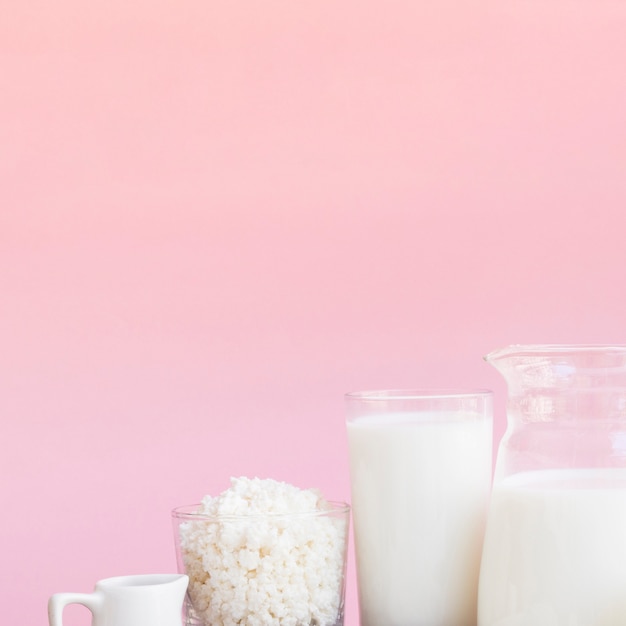 Gratis foto melk, kwark en zuivelproducten