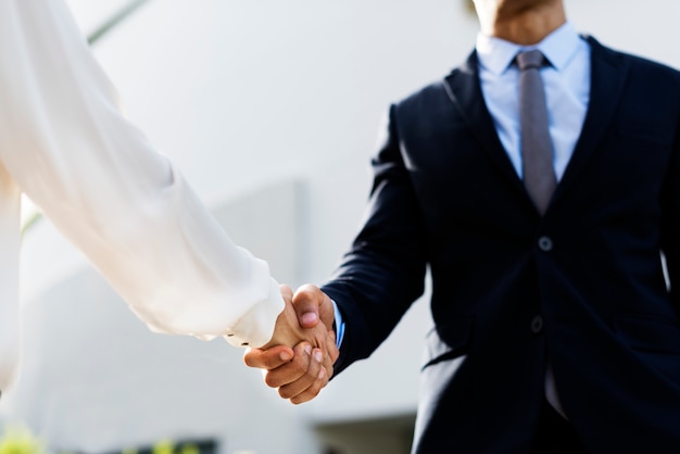 Men Women Business Agreement Hands Shake