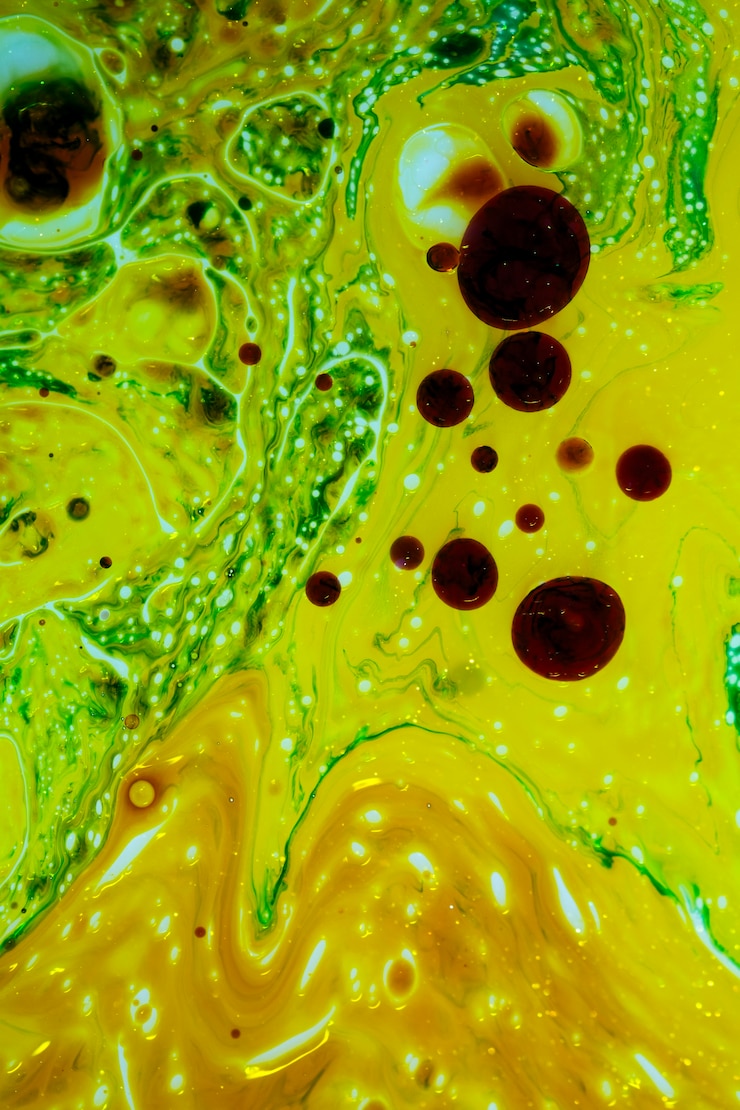 Gratis Foto mengsel van groene tinten met inktstippen