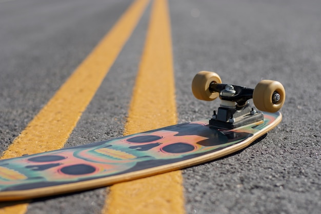 Gratis foto mening van skateboard met wielen in openlucht