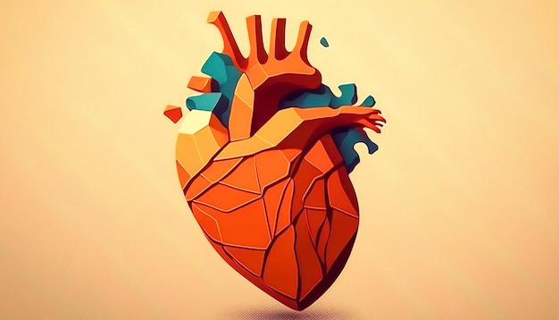 Gratis foto menselijk hart creatieve gekleurde illustratie generatieve ai