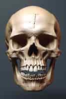 Gratis foto menselijke schedel in studio