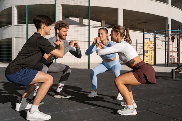 Gratis foto mensen die buiten trainen