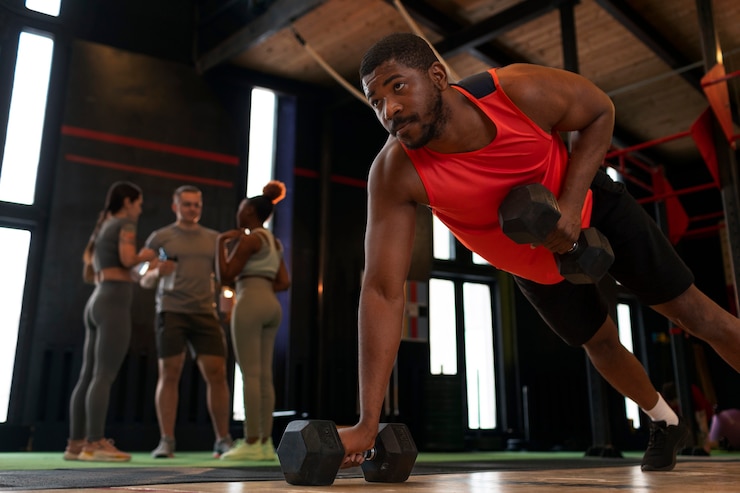 Gratis Foto mensen die in de sportschool sporten