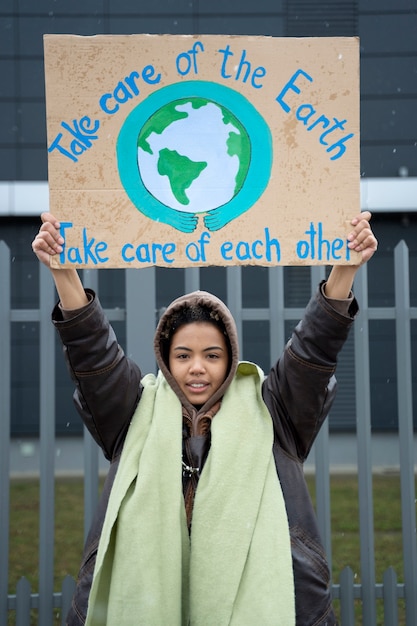 Gratis foto mensen die protesteren voor wereldmilieudag