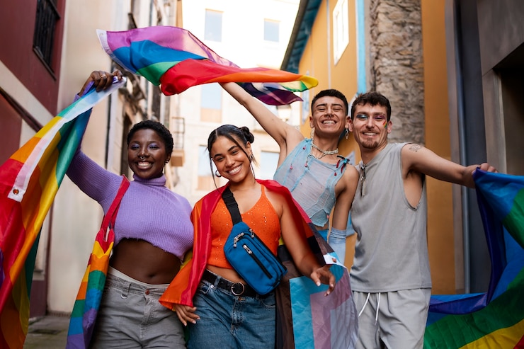 Gratis Foto mensen genieten van de viering van de pride maand