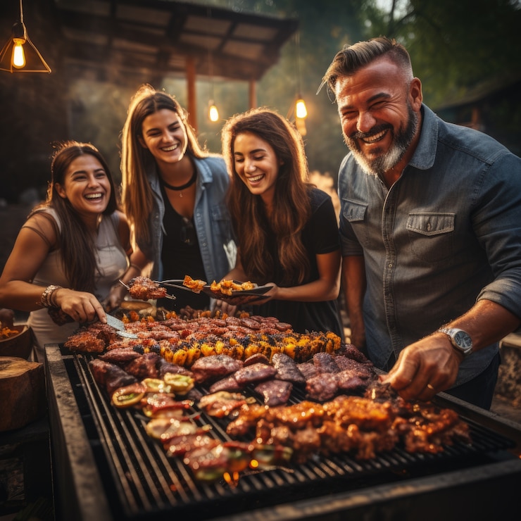 Gratis Foto mensen genieten van mexicaanse barbecue.