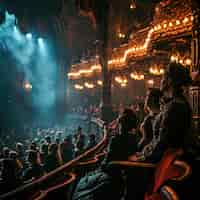 Gratis foto mensen met gotische kostuums en make-up die drama spelen voor de wereld theaterdag