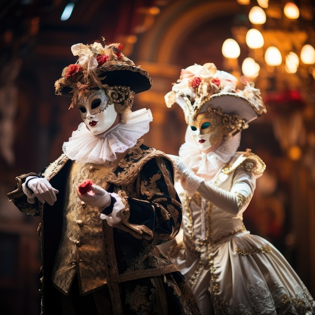 Gratis foto mensen met gotische kostuums en make-up die drama spelen voor de wereld theaterdag
