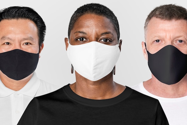 Gratis foto mensen over de hele wereld dragen gezichtsmaskers tijdens de pandemie