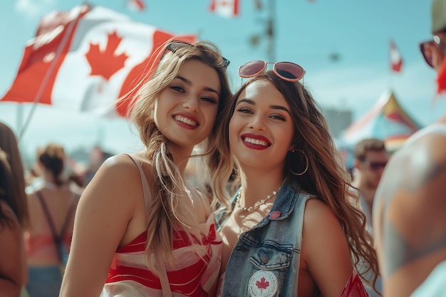 Gratis foto mensen vieren canada day.