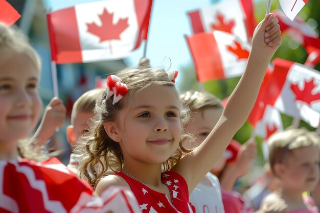 Gratis foto mensen vieren canada day.